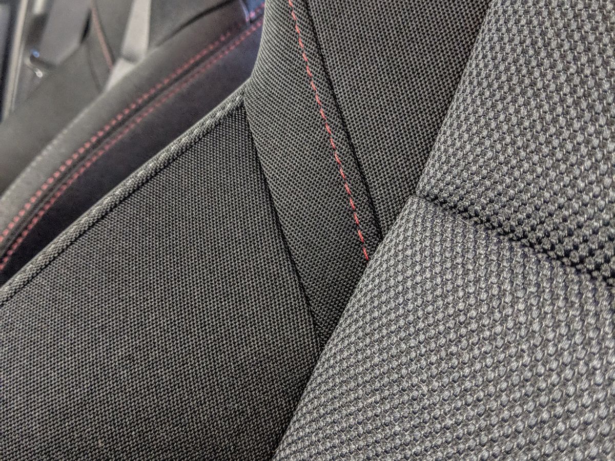 Seat fabric is durable but comfortable