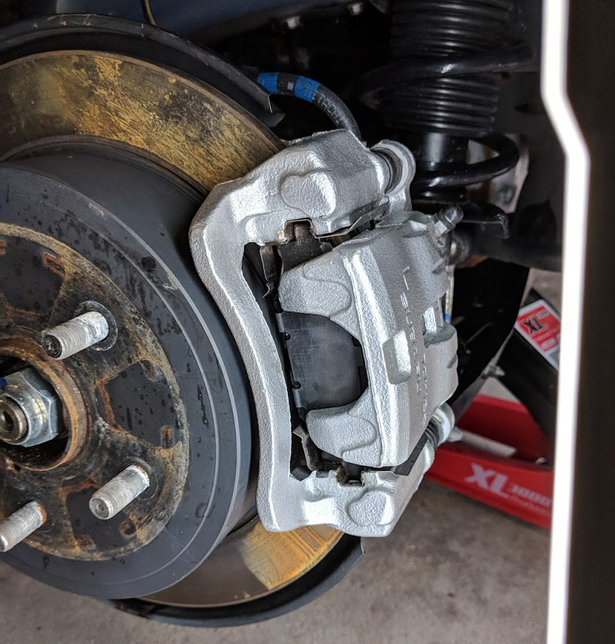 Painted OEM calipers on the WRX