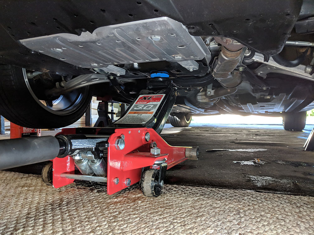 Jacking up the front of the WRX - the little known center jack plate