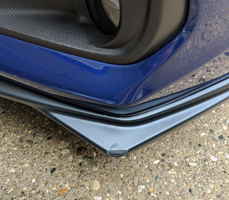 Damage to the WRX's front lip