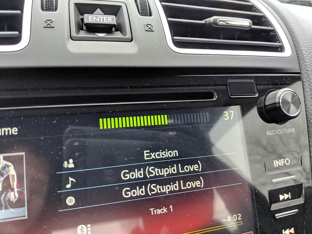 The somewhat underpowered stock head unit