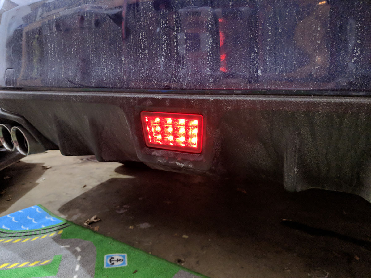 WRX rear fog light installed