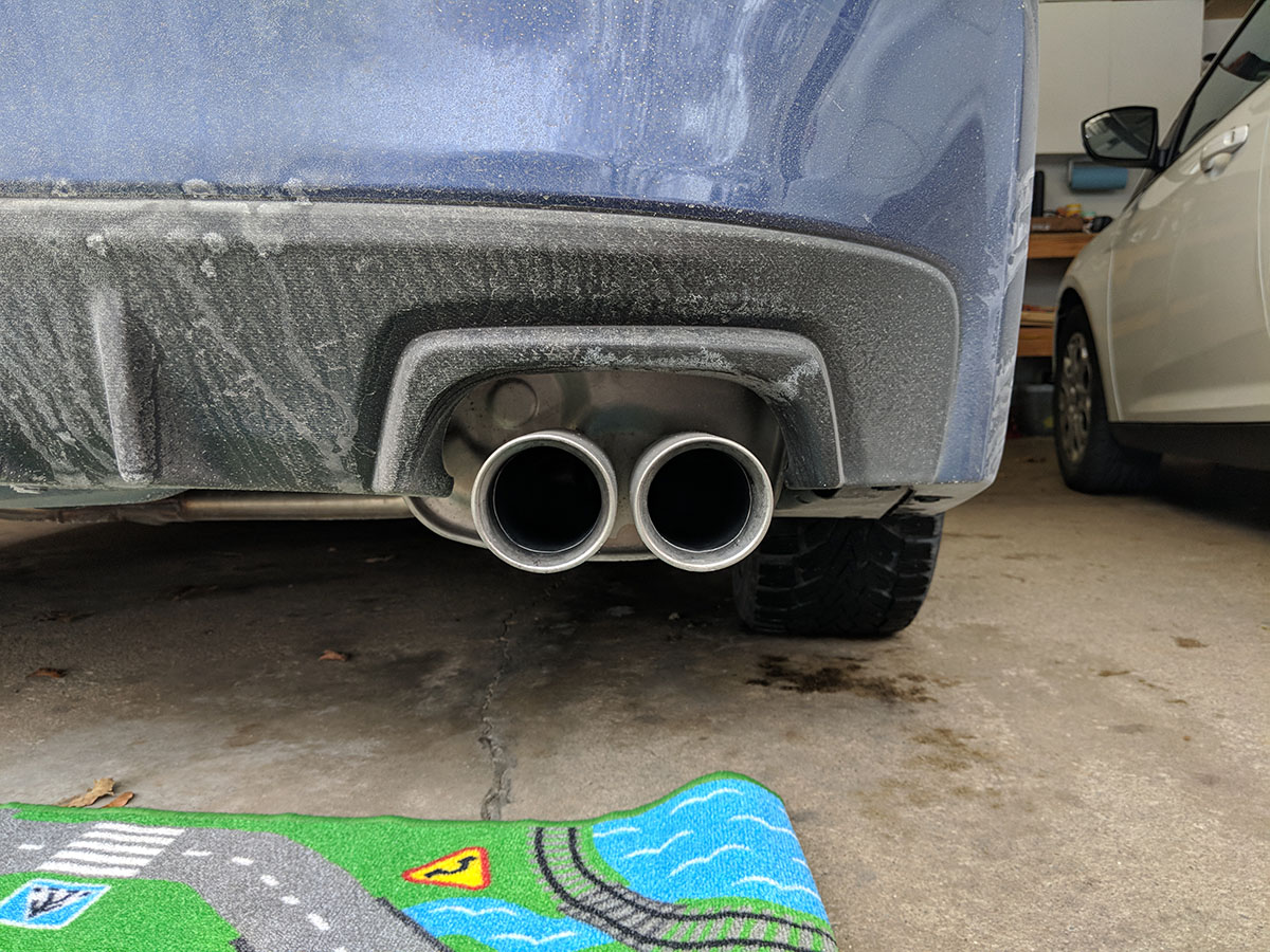 OEM muffler height closeup