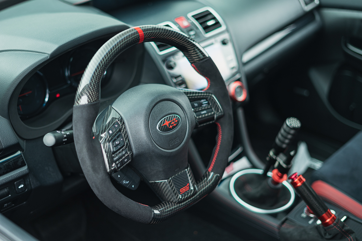 Beautiful red STI interior