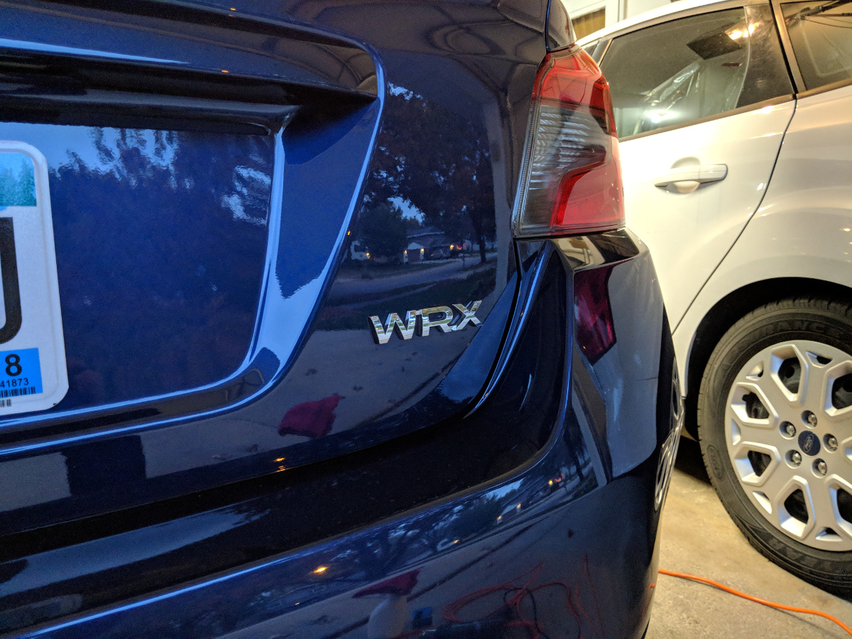 Original chrome WRX badge