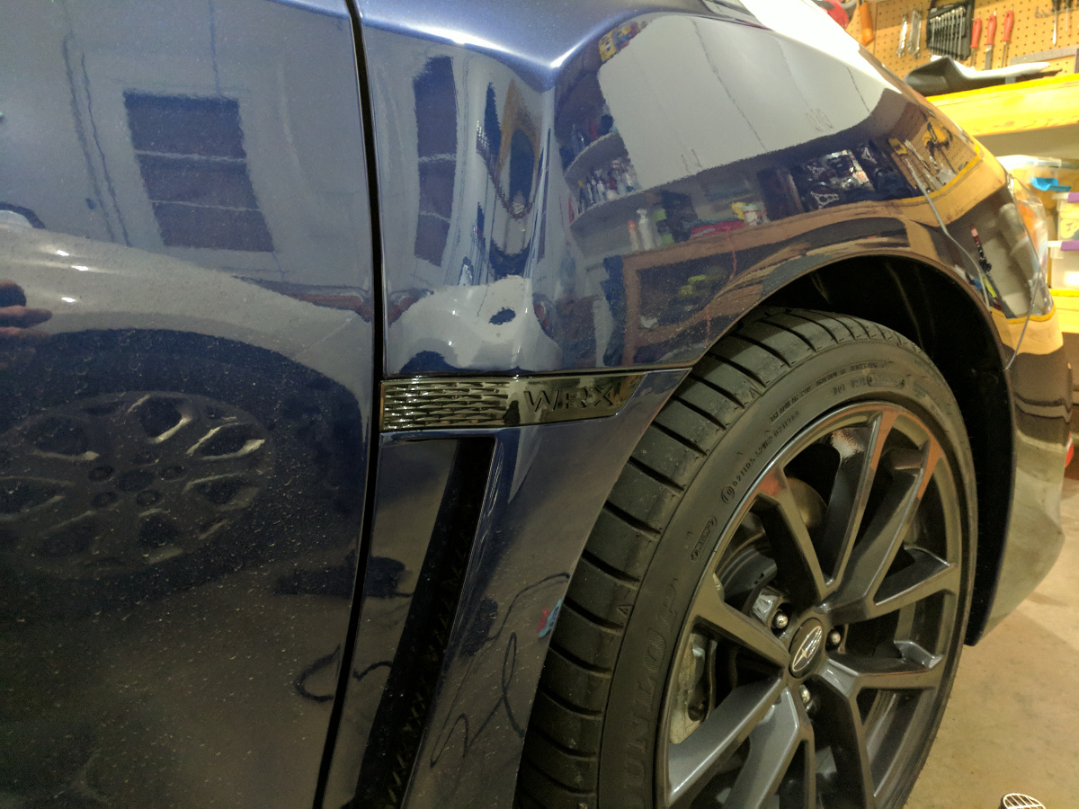 Amazon black fender badge installed