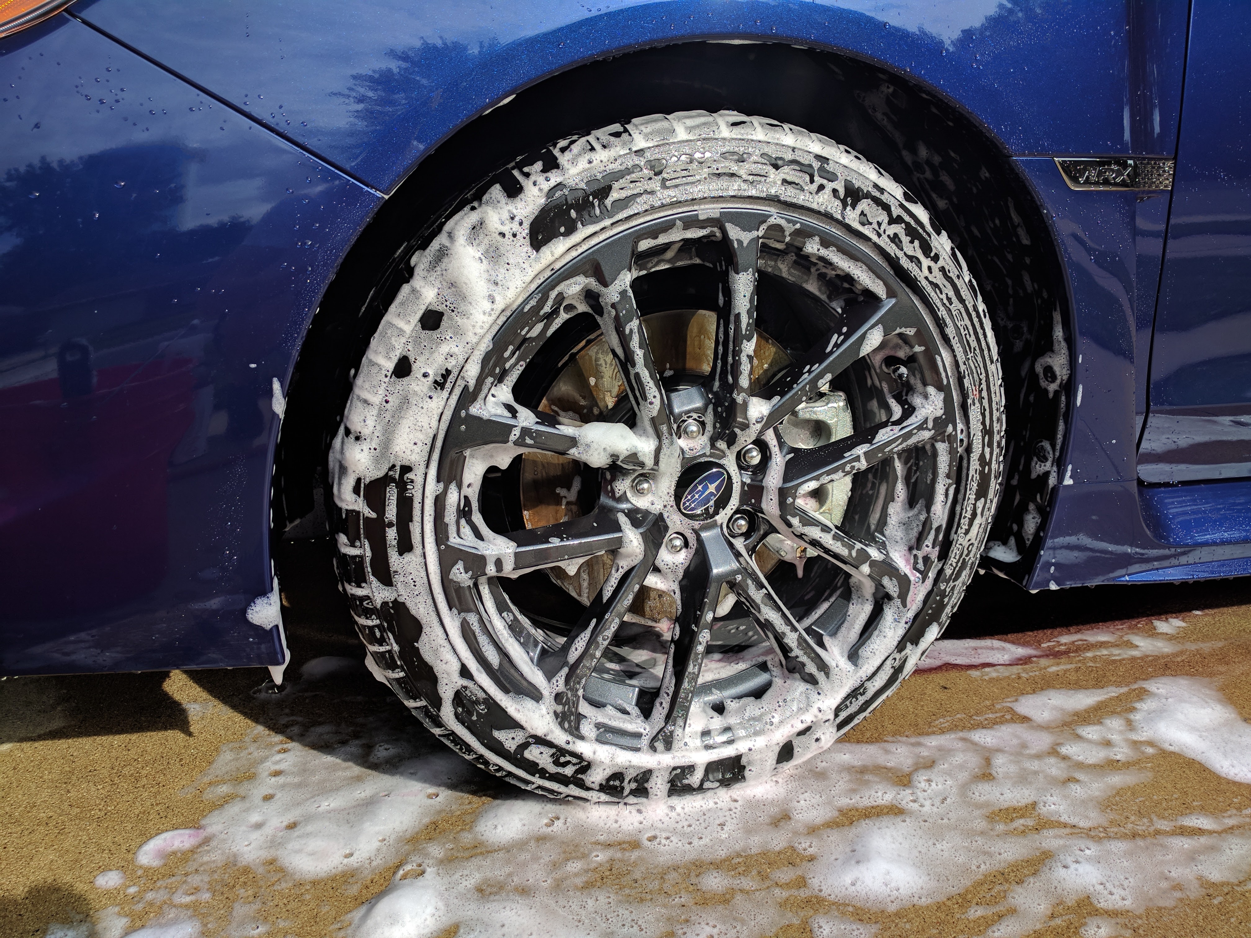 Washing the wheels